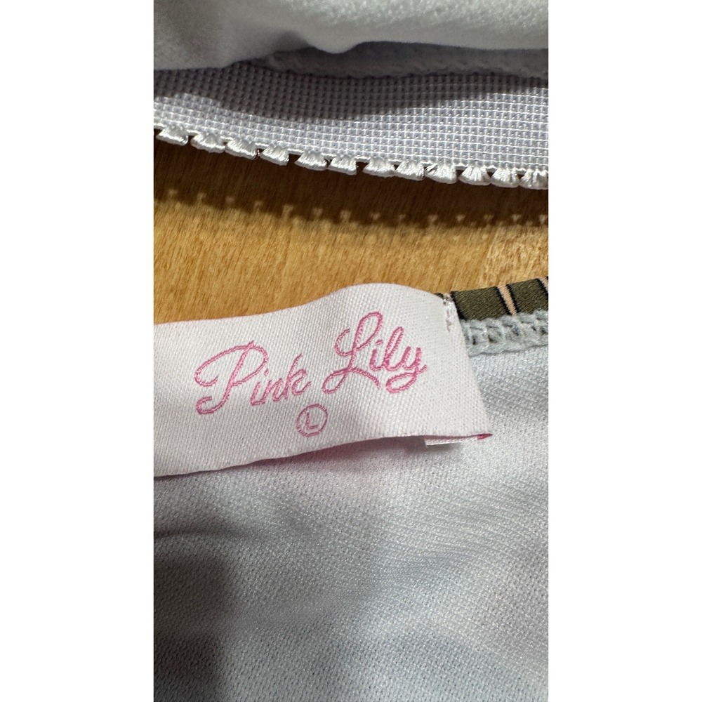 Pink Lily Womens Tropical Floral One Shoulder One Piece Tan Green Large - Picture 2 of 4